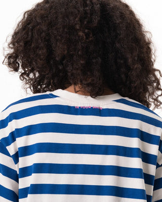 Blue Striped Oversized Tee Striped Oversized Tees IN YOUR SHOE XL