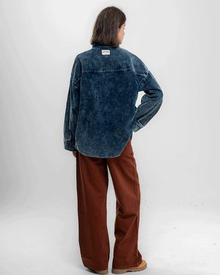 Blue Super Oversized Washed Corduroy Shirt Corduroy Shirts IN YOUR SHOE