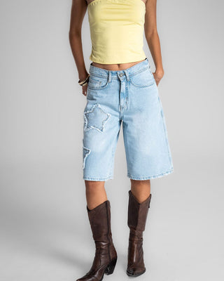 Blue Washed Star Jorts Jorts IN YOUR SHOE
