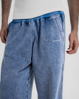 Blue Washed Wide Leg Swants Swants IN YOUR SHOE