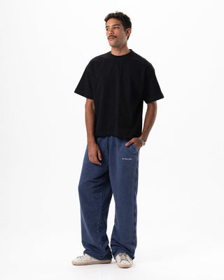 Blue Washed Wide Leg Swants Swants IN YOUR SHOE M