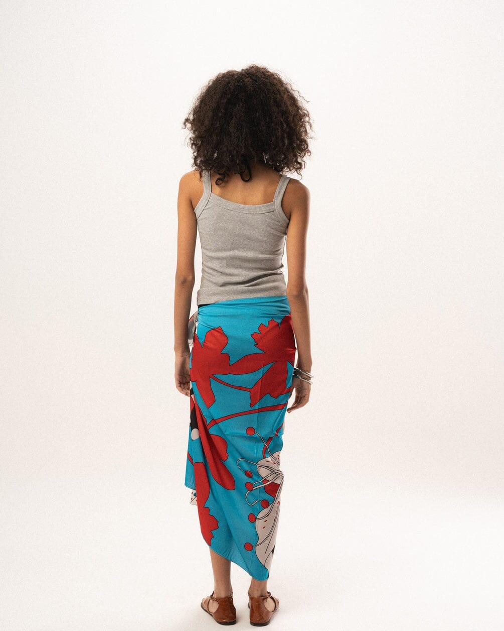 Blue Wild Clay Satin Flowy Wrap Flowy Wraps IN YOUR SHOE