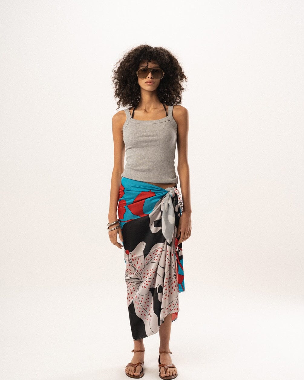 Blue Wild Clay Satin Flowy Wrap Flowy Wraps IN YOUR SHOE