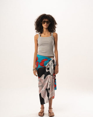 Blue Wild Clay Satin Flowy Wrap Flowy Wraps IN YOUR SHOE