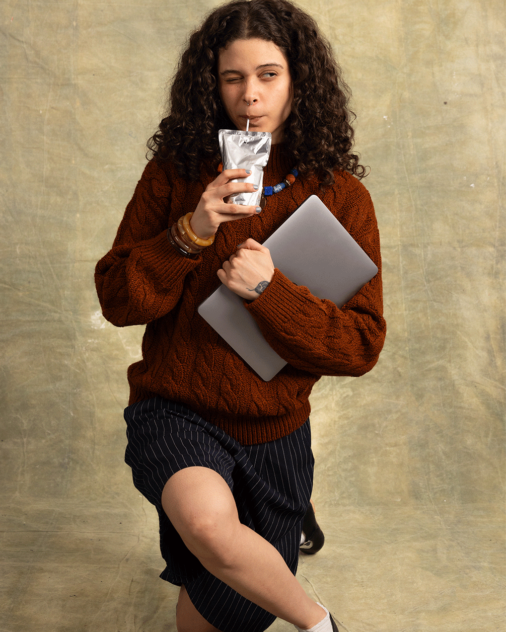 Brick Red Cable Knit Sweater Cable Knit Sweater IN YOUR SHOE