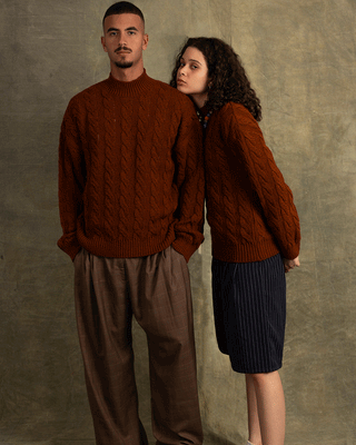 Brick Red Cable Knit Sweater Cable Knit Sweater IN YOUR SHOE