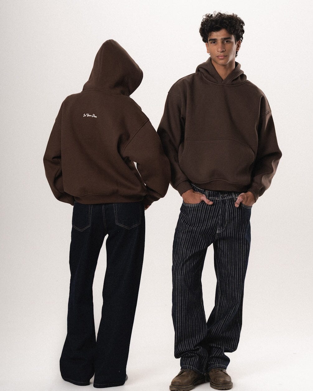 Brown Basic Heavy Boxy Hoodie Plain Hoodies IN YOUR SHOE S