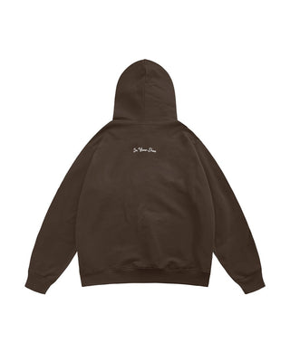 Brown Basic Heavy Boxy Hoodie Plain Hoodies IN YOUR SHOE M
