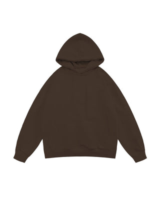 Brown Basic Heavy Boxy Hoodie Plain Hoodies IN YOUR SHOE S