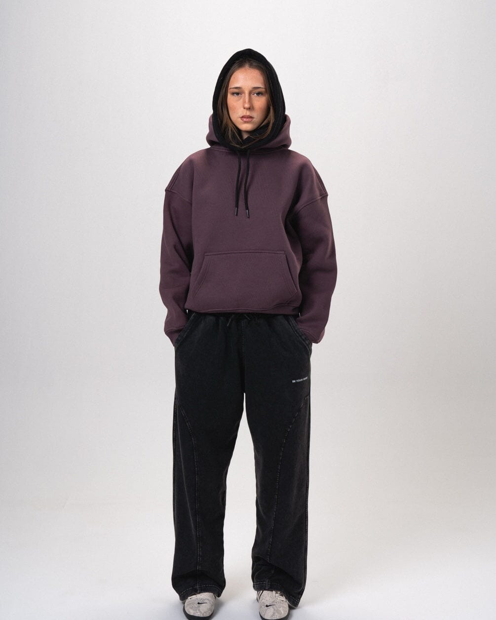 Brown Basic Heavy Oversized Hoodie Plain Hoodies IN YOUR SHOE M