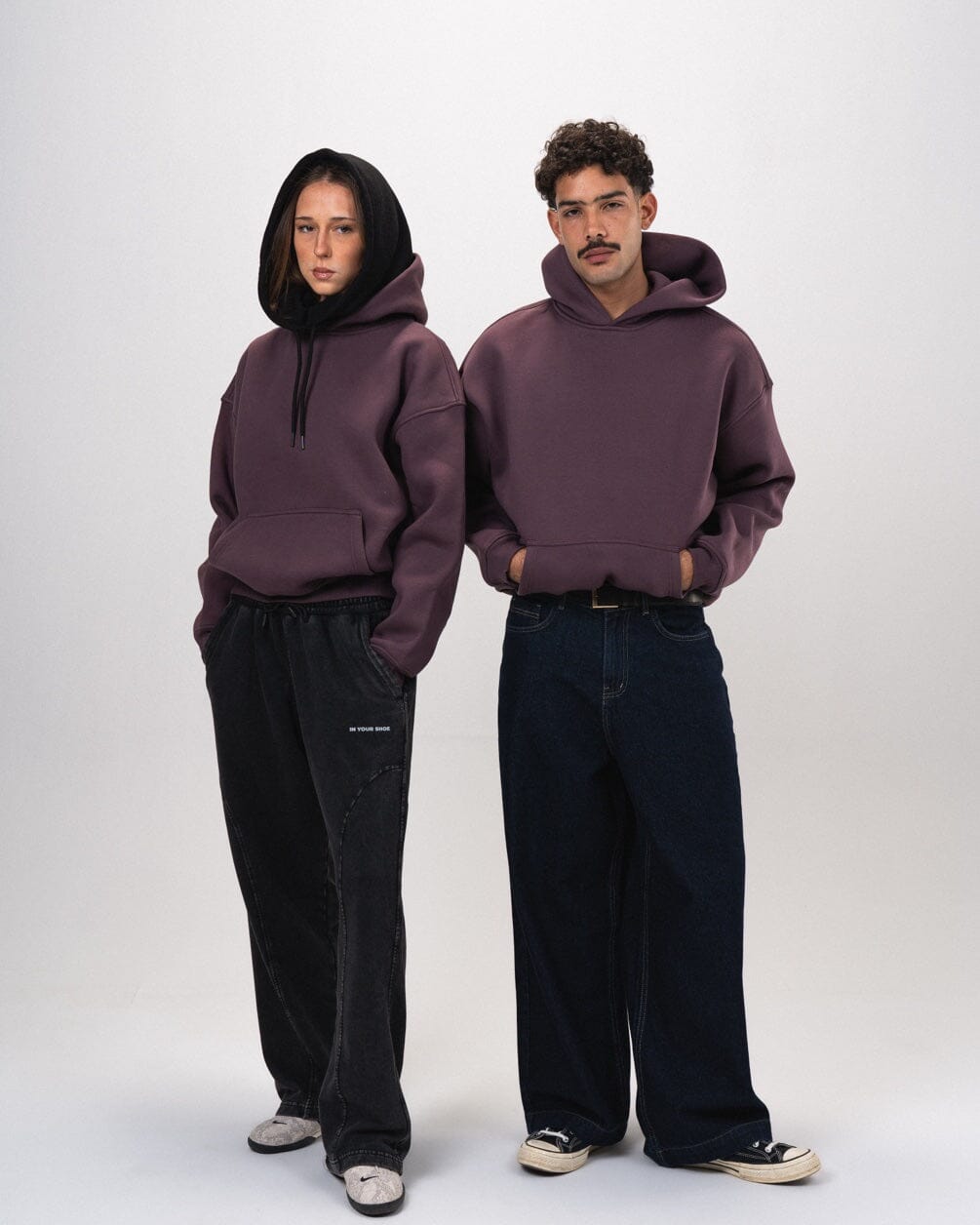 Brown Basic Heavy Oversized Hoodie Plain Hoodies IN YOUR SHOE S