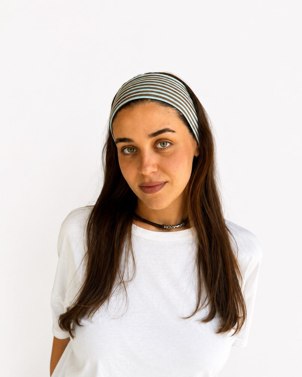 Brown & Blue Striped Headband Headband IN YOUR SHOE