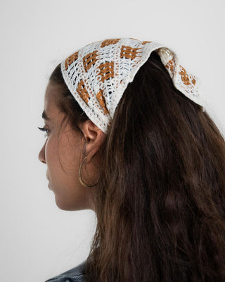 Brown Checks Crochet Bandana Bandana IN YOUR SHOE