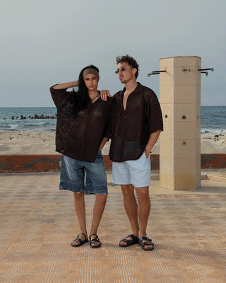 Brown Crochet Shirt Crochet Shirt IN YOUR SHOE S-M