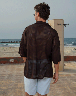 Brown Crochet Shirt Crochet Shirt IN YOUR SHOE