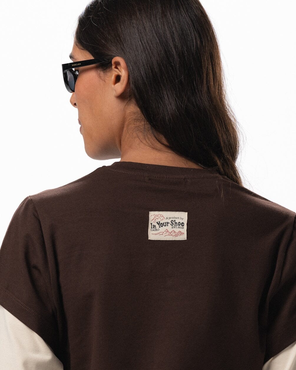Brown Double Layered Long Sleeve Top Long Sleeve Tops IN YOUR SHOE XL