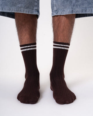 Brown Double Lined Mid Neck Socks Neck Socks IN YOUR SHOE