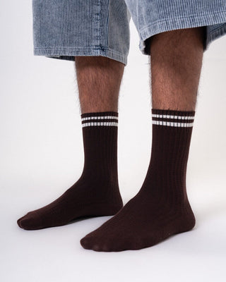 Brown Double Lined Mid Neck Socks Neck Socks IN YOUR SHOE