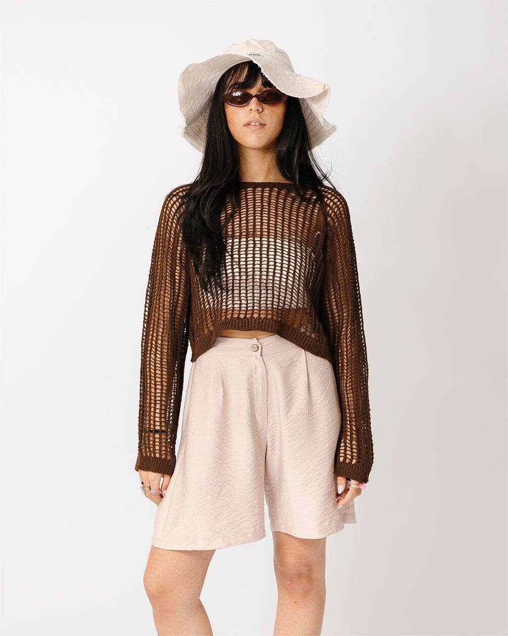 Brown Fishnet Top Fishnet Top IN YOUR SHOE
