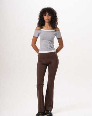 Brown Flared Leggings Leggings IN YOUR SHOE S