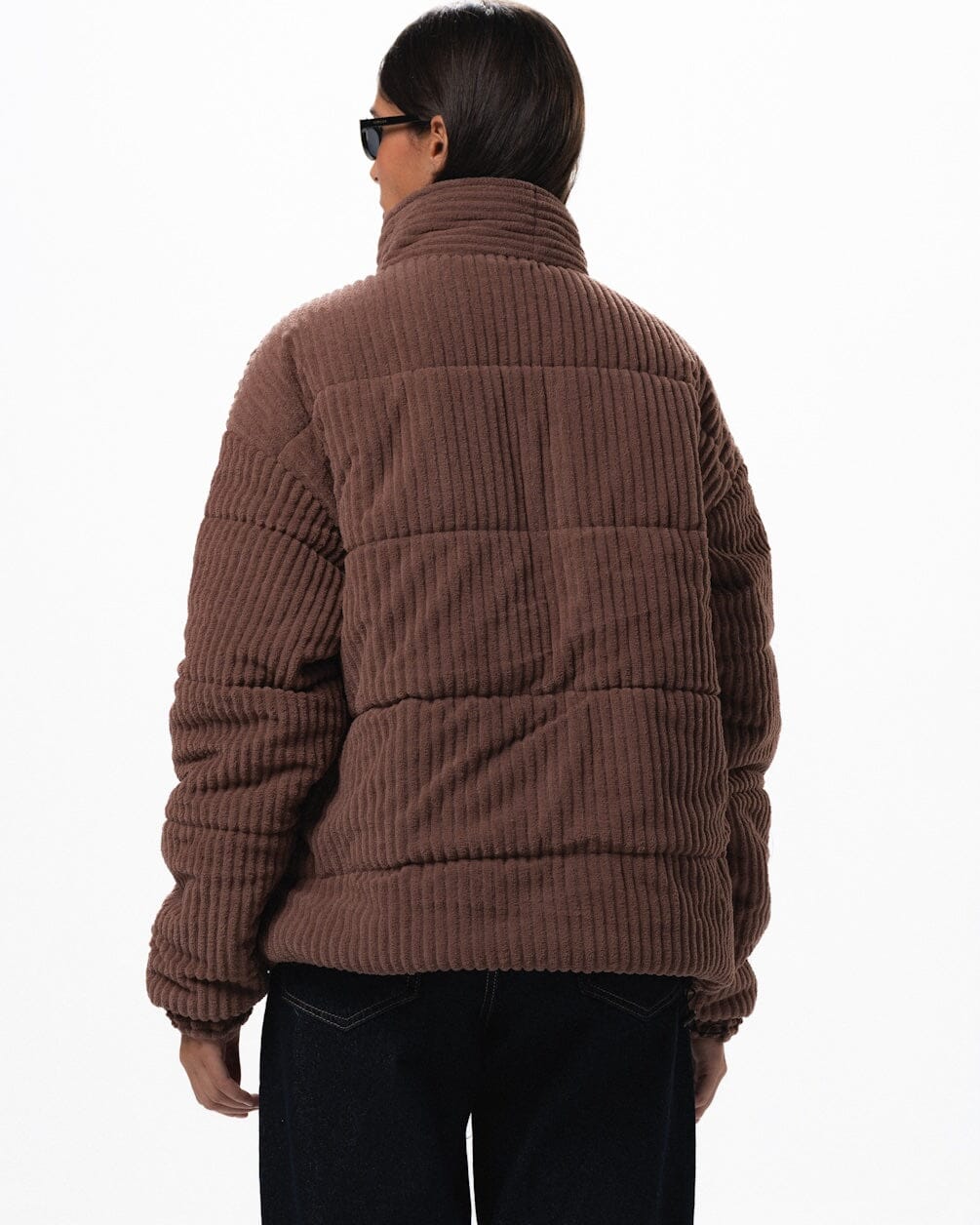 Brown Oversized Corduroy Puffer Jacket Curduroy Jackets IN YOUR SHOE L