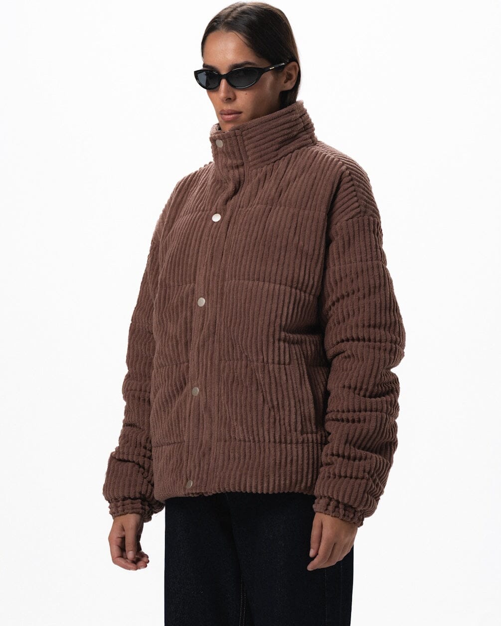 Brown Oversized Corduroy Puffer Jacket Curduroy Jackets IN YOUR SHOE