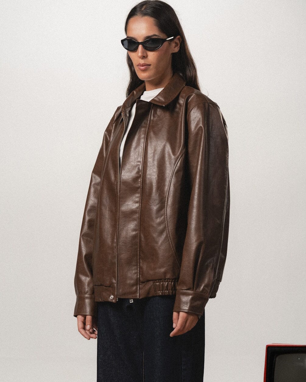 Brown Oversized Leather Jacket Leather Jacket IN YOUR SHOE