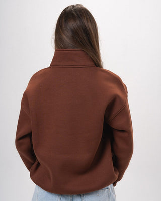 Brown Oversized Quarter Zipper Quarter Zipper IN YOUR SHOE XL