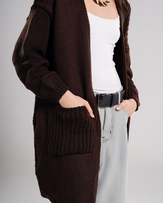 Brown Oversized Sleeves Cardigan Cardigans IN YOUR SHOE
