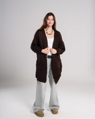 Brown Oversized Sleeves Cardigan Cardigans IN YOUR SHOE S-M