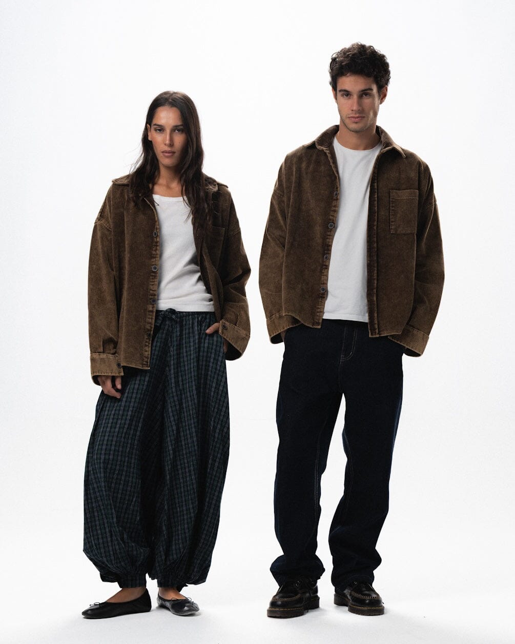 Brown Oversized Washed Corduroy Shirt Corduroy Shirts IN YOUR SHOE S