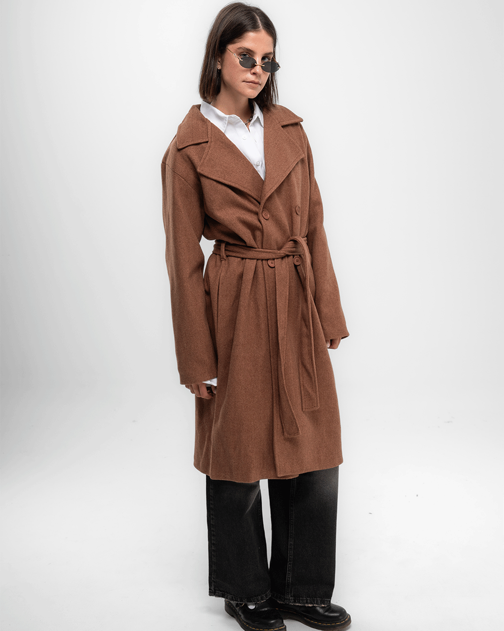 Brown Oversized Wool Coat Coats IN YOUR SHOE