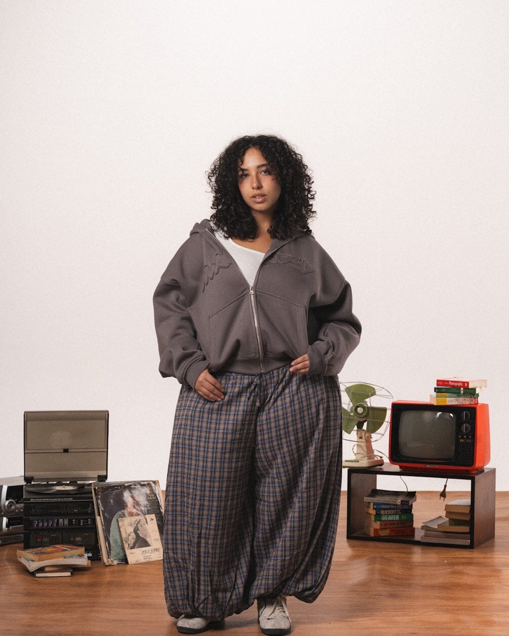 Brown Plaid Balloon Pants Pants IN YOUR SHOE