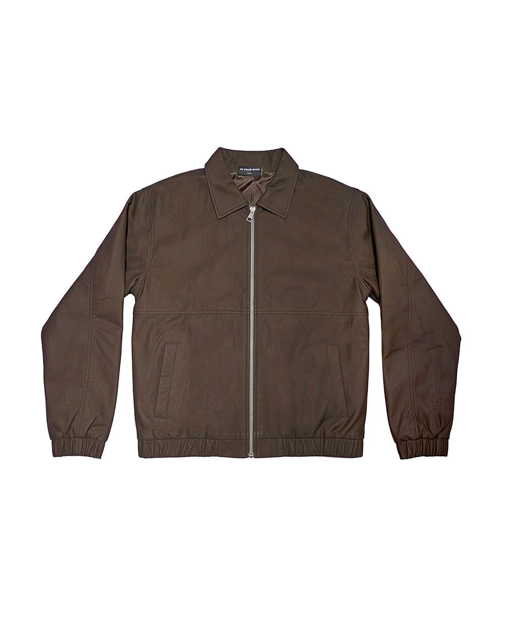 Brown Printed Oversized Leather Jacket Leather Jacket IN YOUR SHOE S
