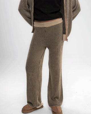 Brown Regular Knit Pants Knit Pants IN YOUR SHOE