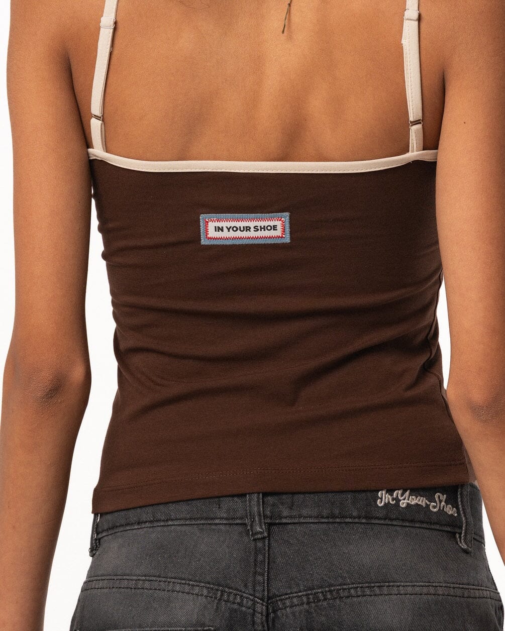Brown Spaghetti Strap Top Sleeveless Tops IN YOUR SHOE