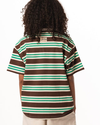 Brown Supernova Oversized Tee Striped Tees IN YOUR SHOE L