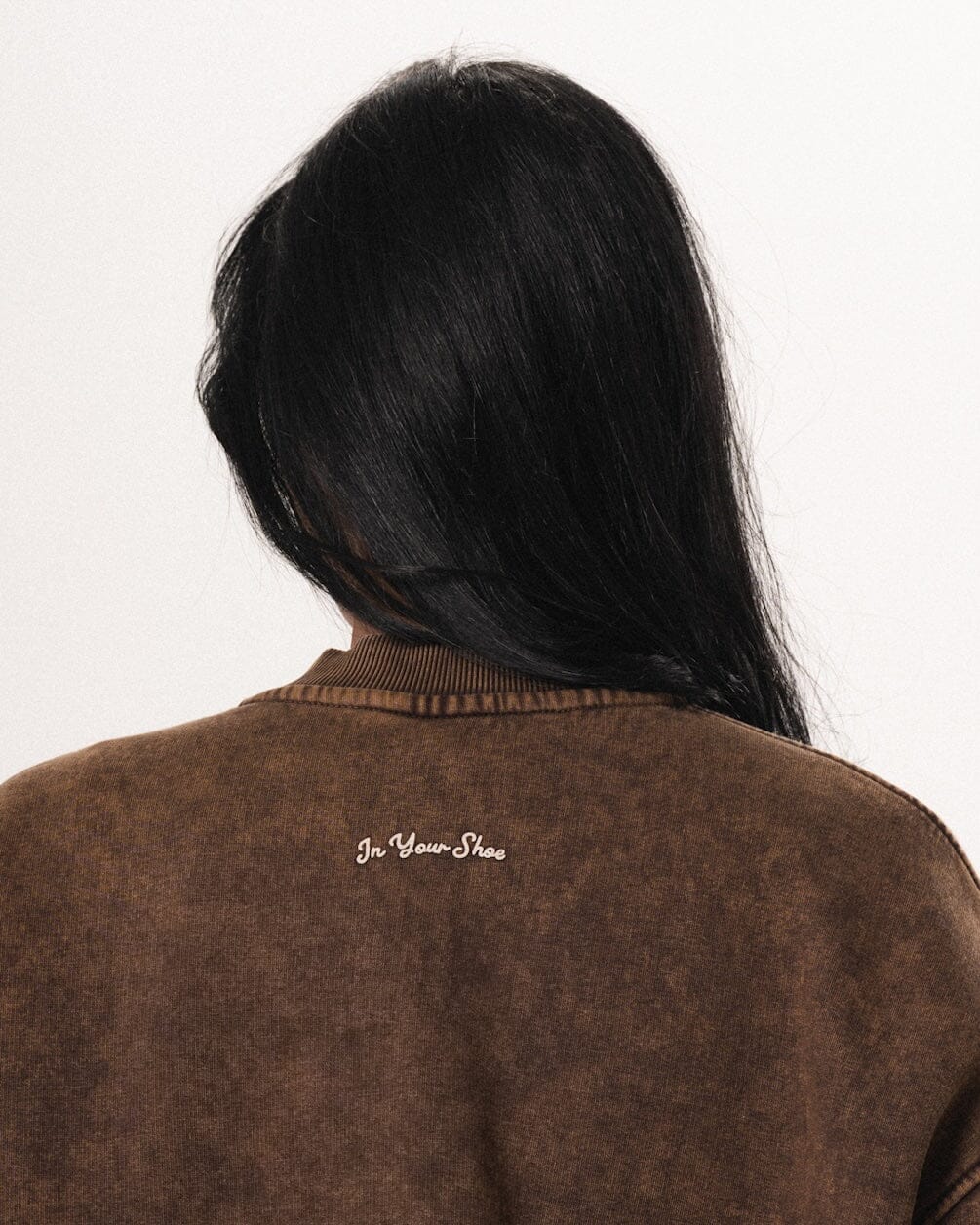 Brown Washed Boxy Crewneck Acid Washed Crewnecks IN YOUR SHOE