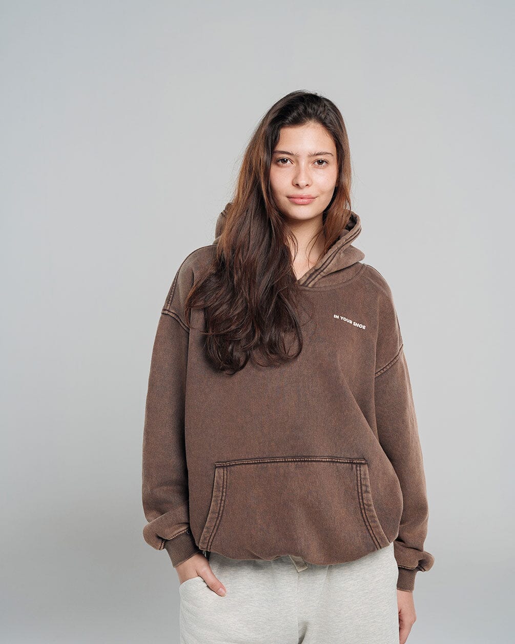 Brown Washed Hoodie Acid Washed Hoodies IN YOUR SHOE