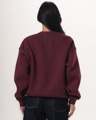 Burgundy Basic Oversized Crewneck Crewnecks IN YOUR SHOE L