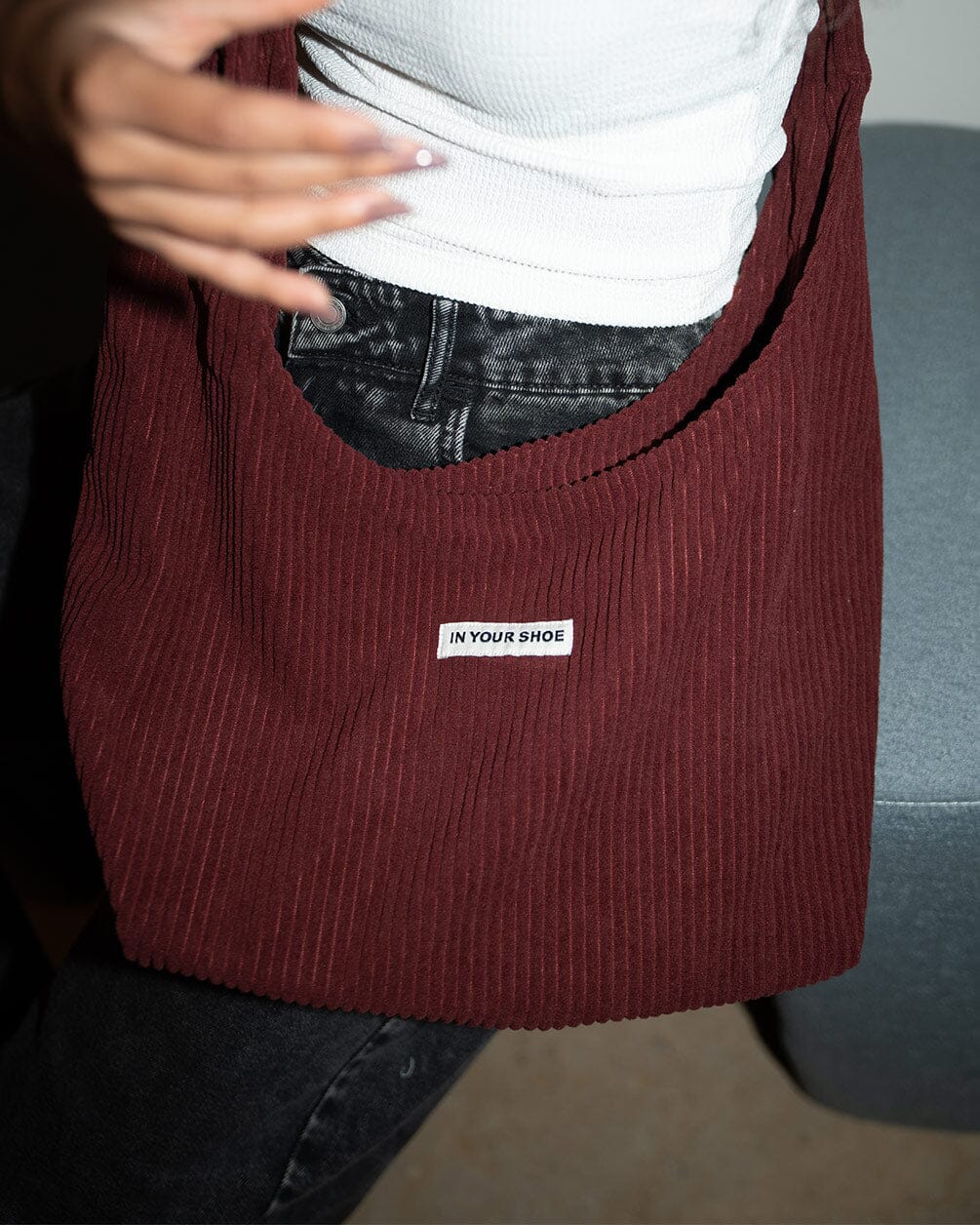 Burgundy Corduroy Bow Bag Corduroy Bag IN YOUR SHOE