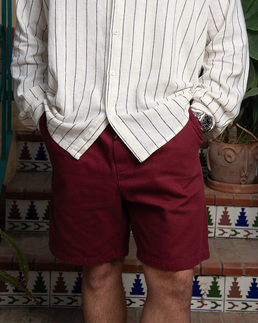 Burgundy Gabardine Shorts Gabardine Shorts IN YOUR SHOE