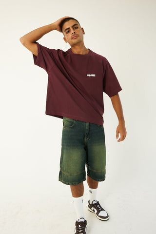 Burgundy IYS Printed Boxy Fit Tee Printed Boxy Tee IN YOUR SHOE XL