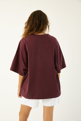 Burgundy IYS Printed Boxy Fit Tee Printed Boxy Tee IN YOUR SHOE
