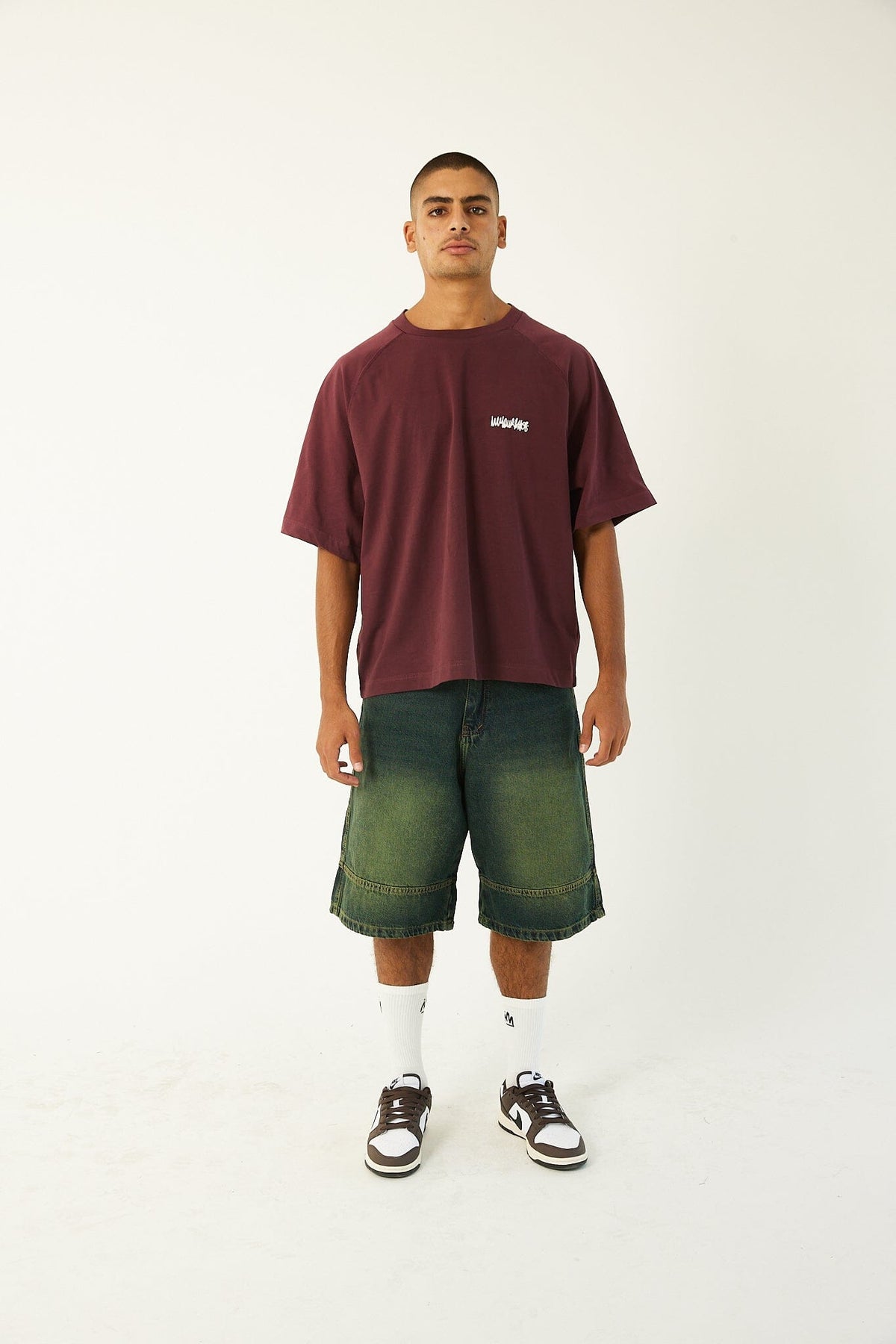 Burgundy IYS Printed Boxy Fit Tee Printed Boxy Tee IN YOUR SHOE M
