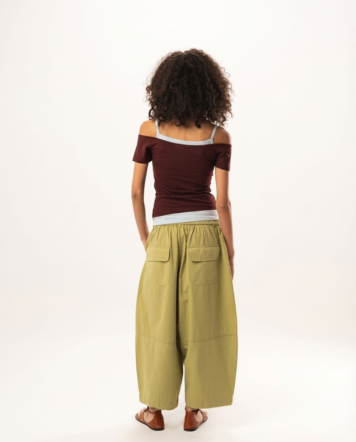 Burgundy Off Shoulder Double Layered Top Tops IN YOUR SHOE XL