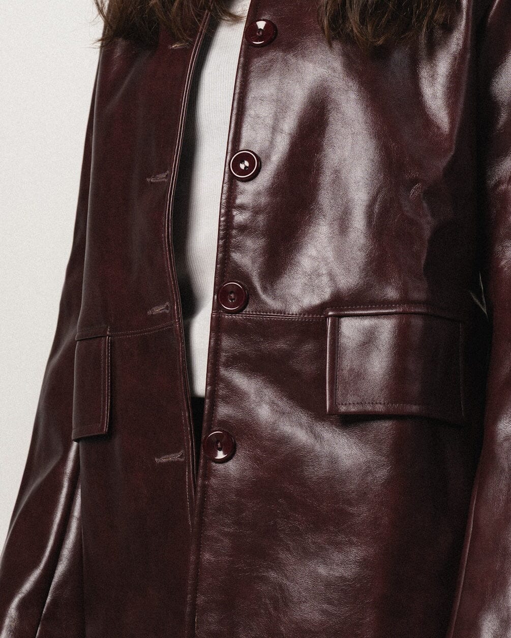 Burgundy Oversized Leather Blazer Leather Jacket IN YOUR SHOE