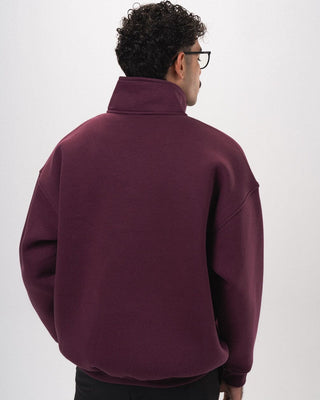 Burgundy Oversized Quarter Zipper Quarter Zipper IN YOUR SHOE
