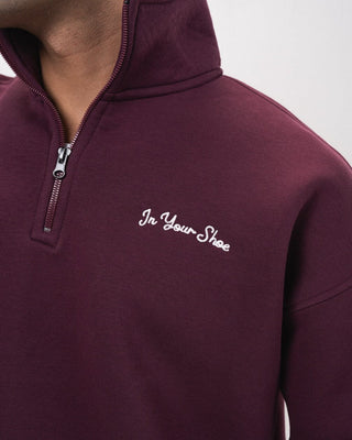 Burgundy Oversized Quarter Zipper Quarter Zipper IN YOUR SHOE