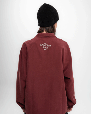 Burgundy Oversized Textured Windbreaker Windbreaker IN YOUR SHOE